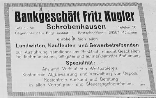 Werbung Kugler Bank